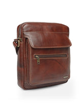 Load image into Gallery viewer, Teakwood Genuine Leather Mens Bag - Bombay_Brown
