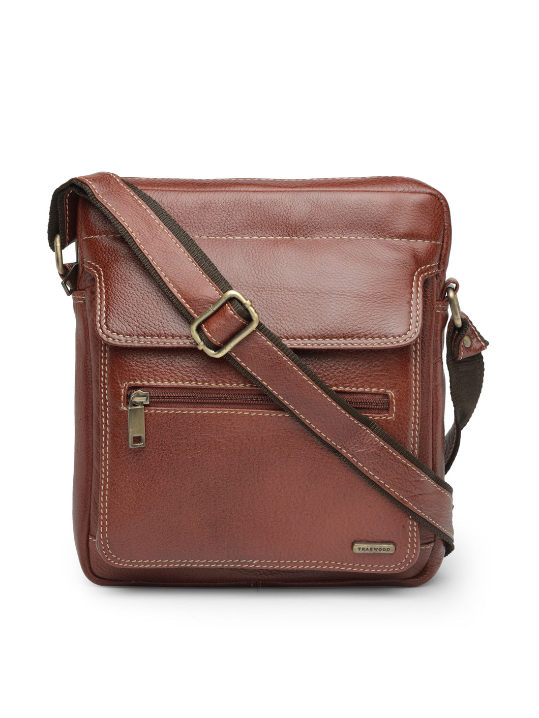 Teakwood Genuine Leather Mens Bag - Brown