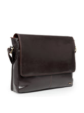Load image into Gallery viewer, Teakwood Genuine Leather Laptop Bag - Brown
