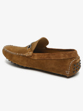 Load image into Gallery viewer, Men Tan Solid Suede Casual Loafers
