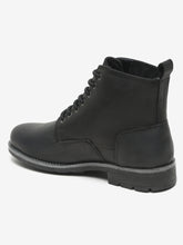 Load image into Gallery viewer, Men Black Solid Mid Top Lace-up Boots
