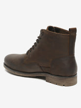 Load image into Gallery viewer, Men Brown Solid Mid Top Lace-up Boots
