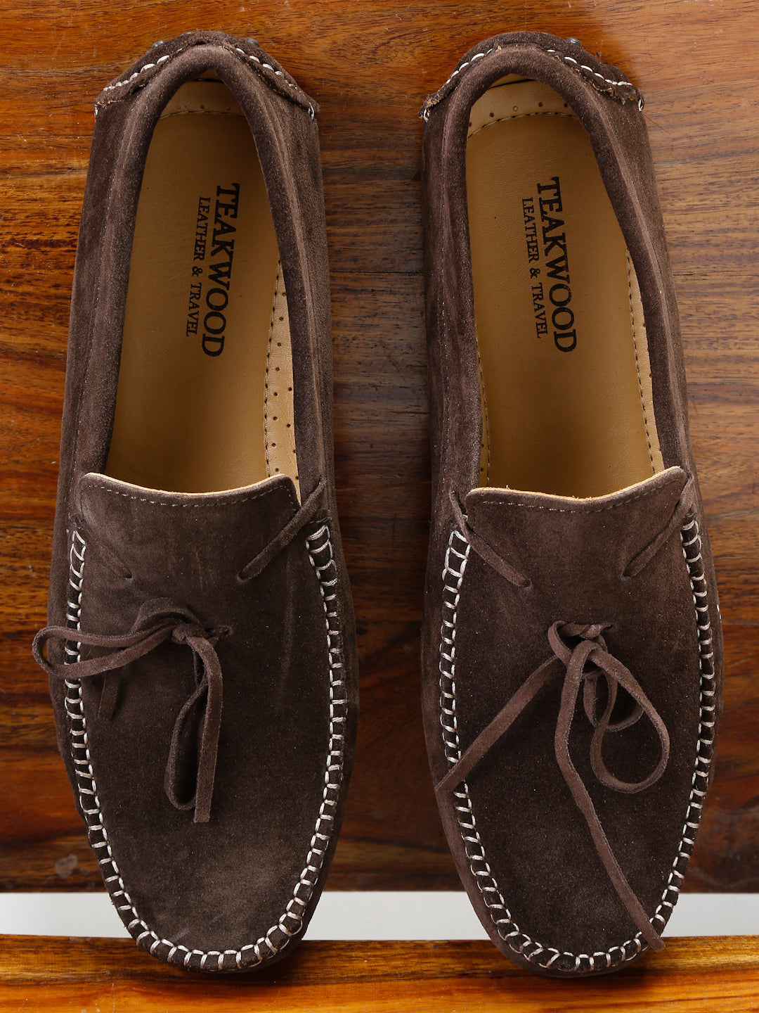 Men Brown Solid Suede Casual Loafers