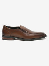 Load image into Gallery viewer, Men Brown Solid Leather Formal Slip-On
