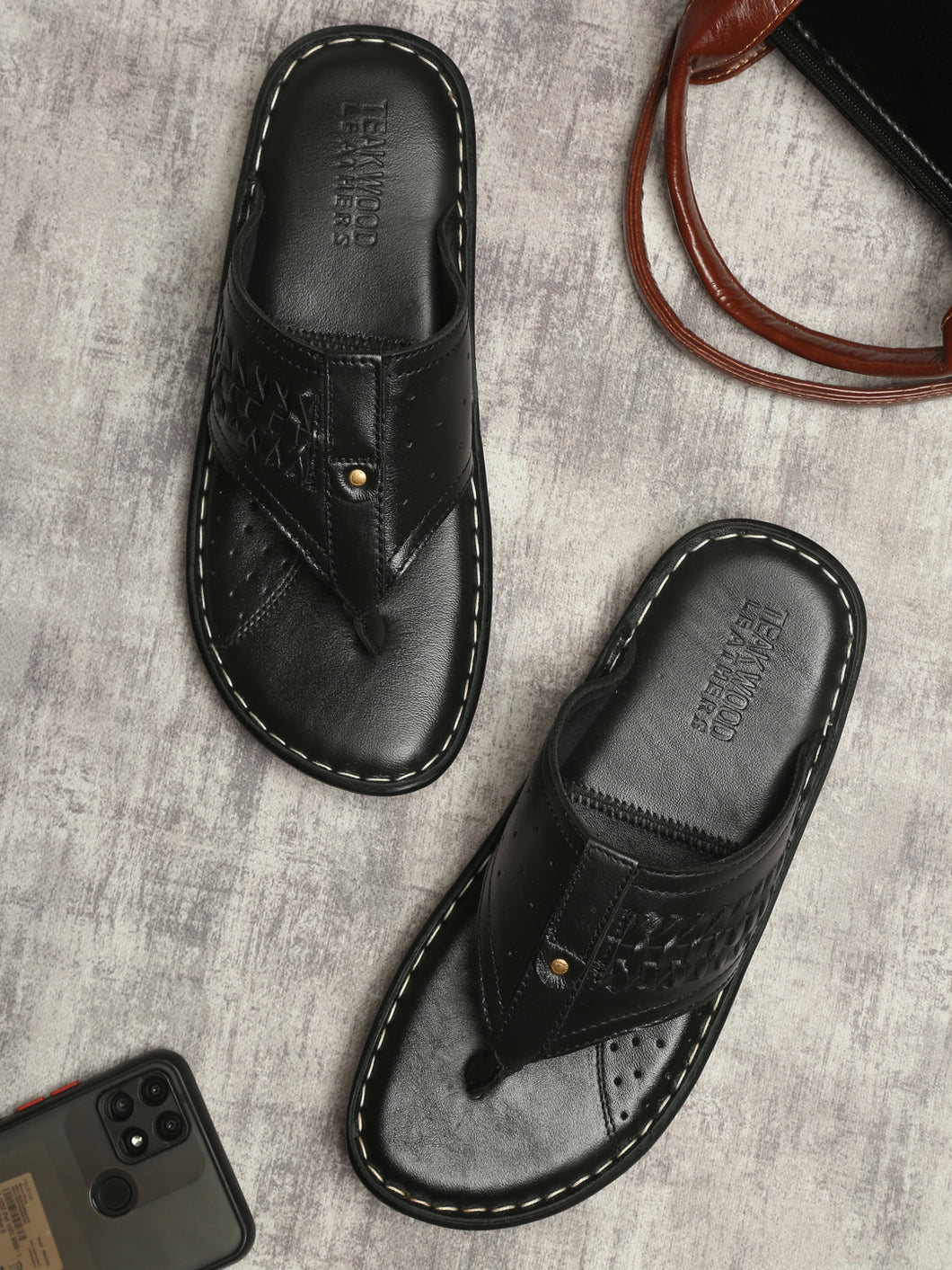 Teakwood Genuine Leather Men Sandal