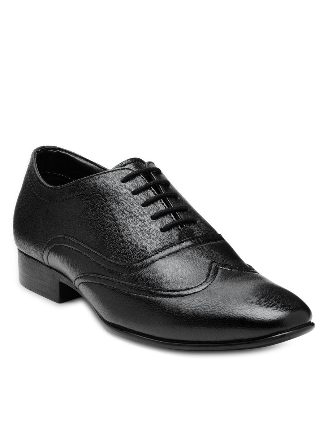 Teakwood Leather Men's Black Derby Shoes