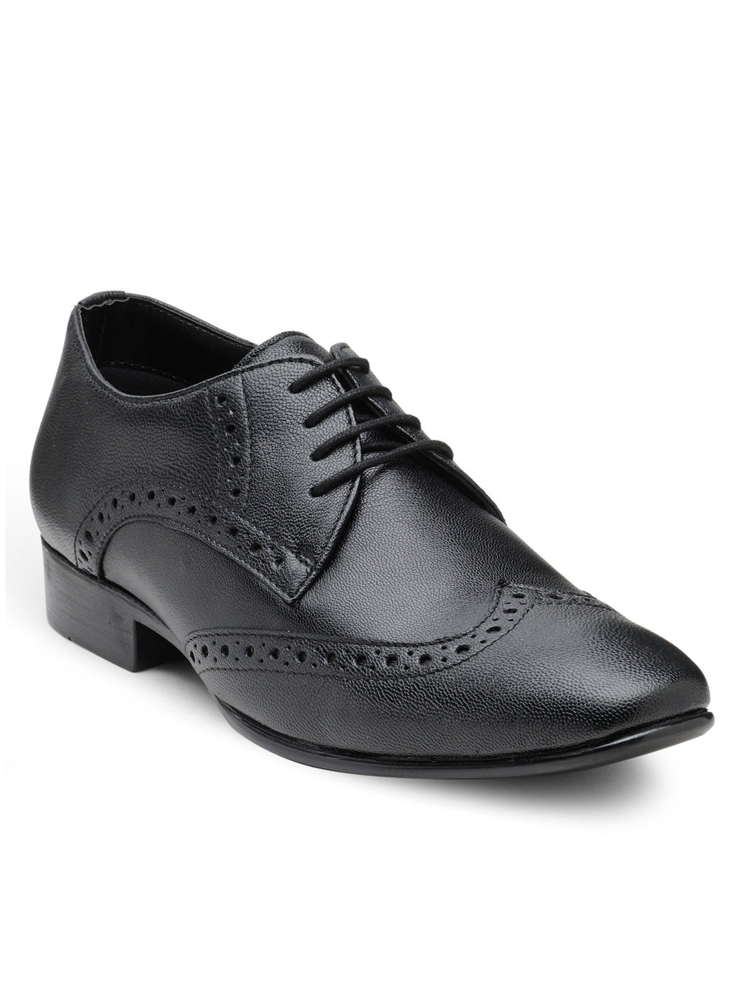 Teakwood Leather Men's Black Derby Shoes