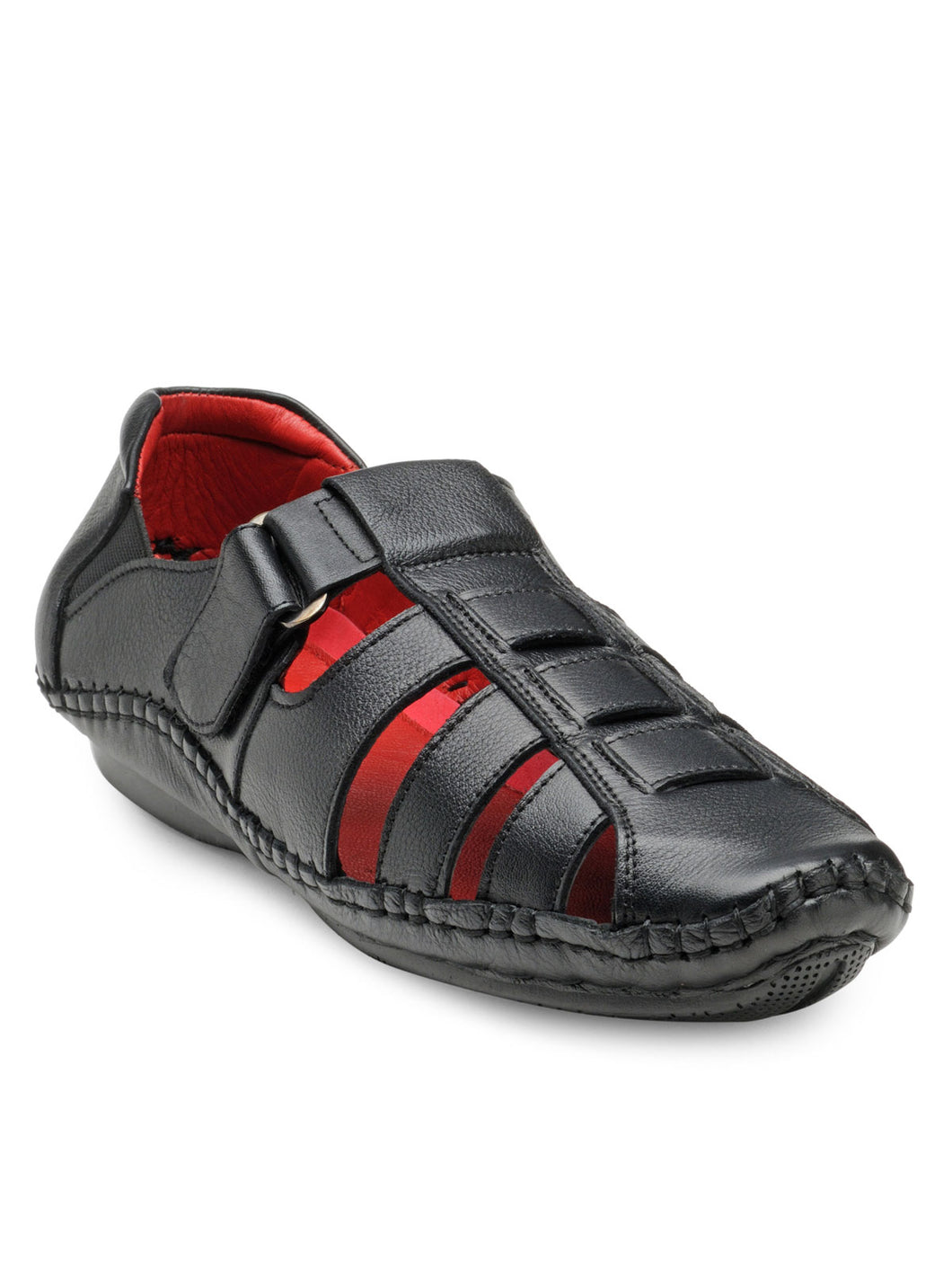 Teakwood Leather Men's Black Slipper & Sandals Footwear