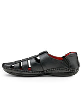 Load image into Gallery viewer, Teakwood Leather Men&#39;s Black Slipper &amp; Sandals Footwear
