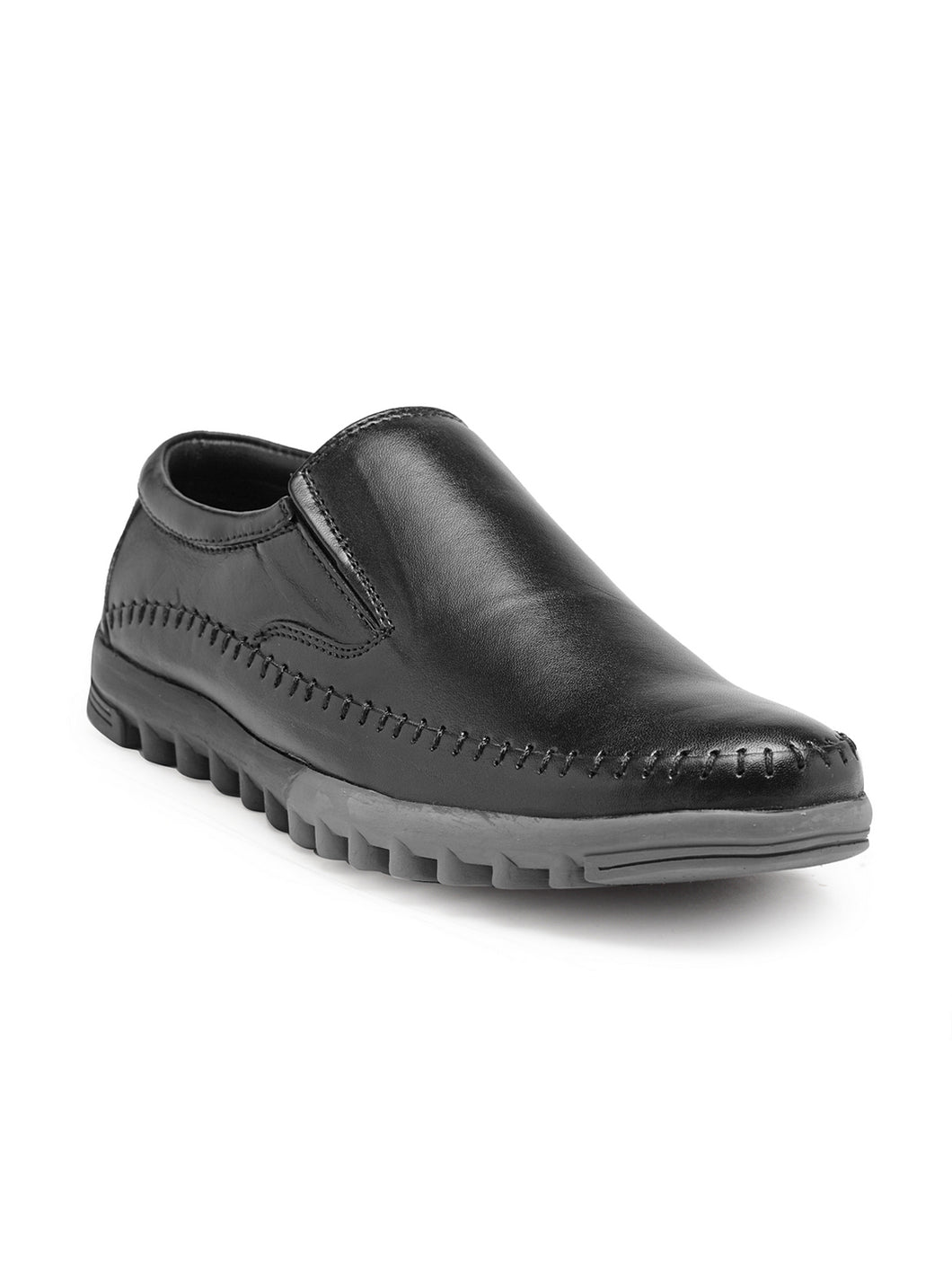 Teakwood Genuine Leather Black Loafers
