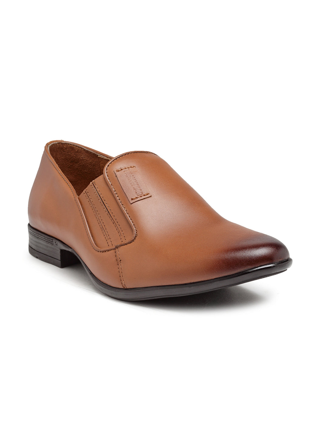 Teakwood Genuine Leather Tan Slip-On Shoes