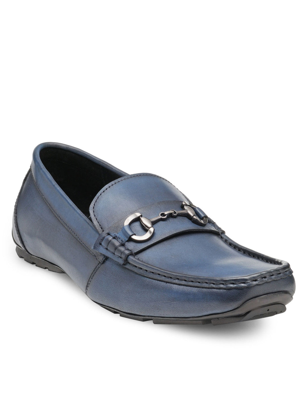 Teakwood Leather Men's Navy Blue Slip-ons Shoes