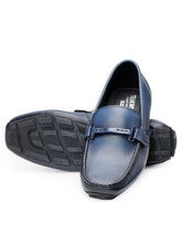 Load image into Gallery viewer, Teakwood Leather Men&#39;s Navy Blue Slip-ons Shoes
