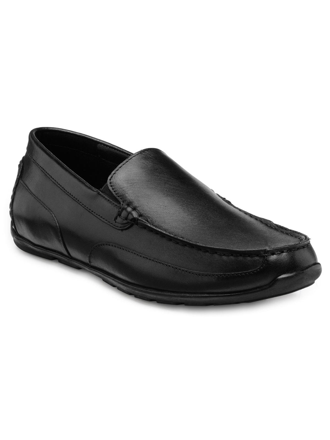 Teakwood Leather Men's Black Slip-ons Shoes