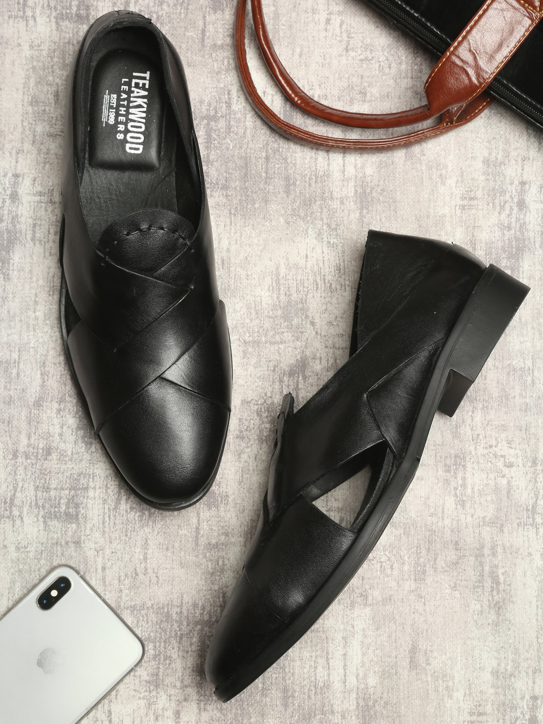 Teakwood Men Genuine Leather Peshwar Sandal