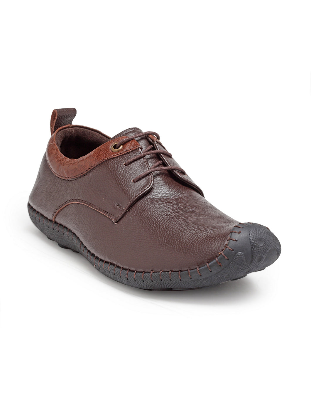 Teakwood Genuine Leather Brown Derby Shoes