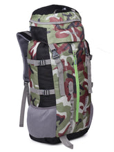 Load image into Gallery viewer, Unisex Green&amp; Black Camouflage Large Rucksack- 75 L
