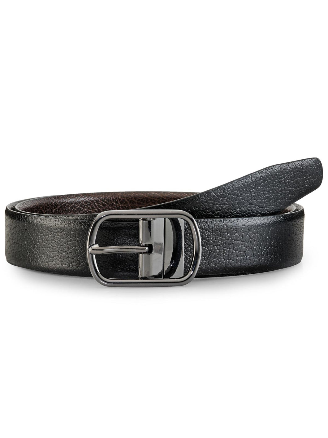 Teakwood Leathers Men Black & Brown Reversible Genuine Leather Belt