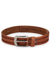 Load image into Gallery viewer, Teakwood Leathers Men Brown Striped Genuine Leather Belt
