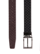 Load image into Gallery viewer, Teakwood Leathers Men Black Reversible Genuine Leather Belt
