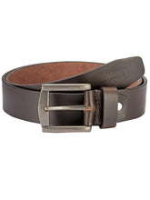 Load image into Gallery viewer, Teakwood Leathers Men Dark Brown Genuine Leather Belt
