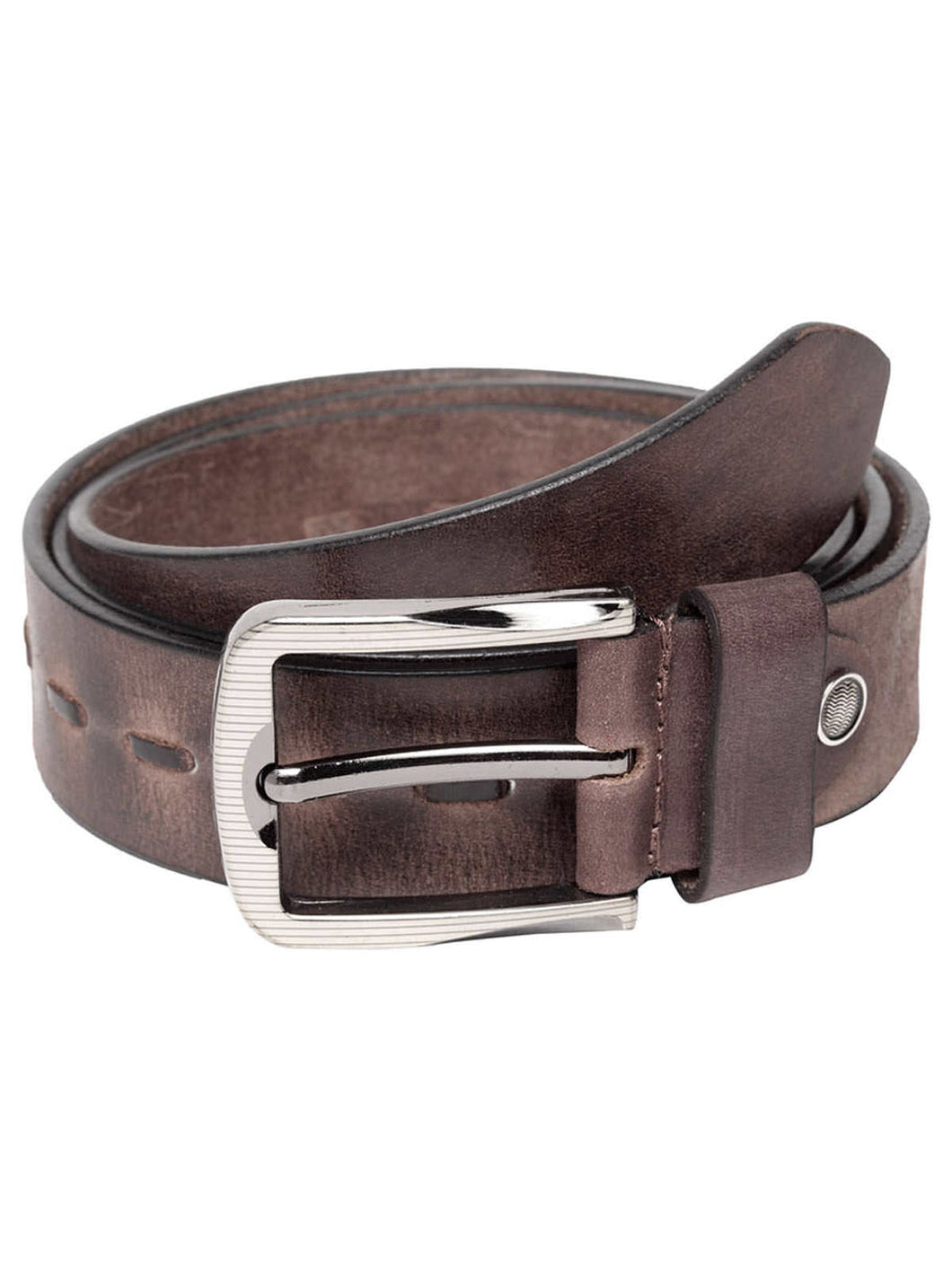 Teakwood Men Brown Leather Solid Belt