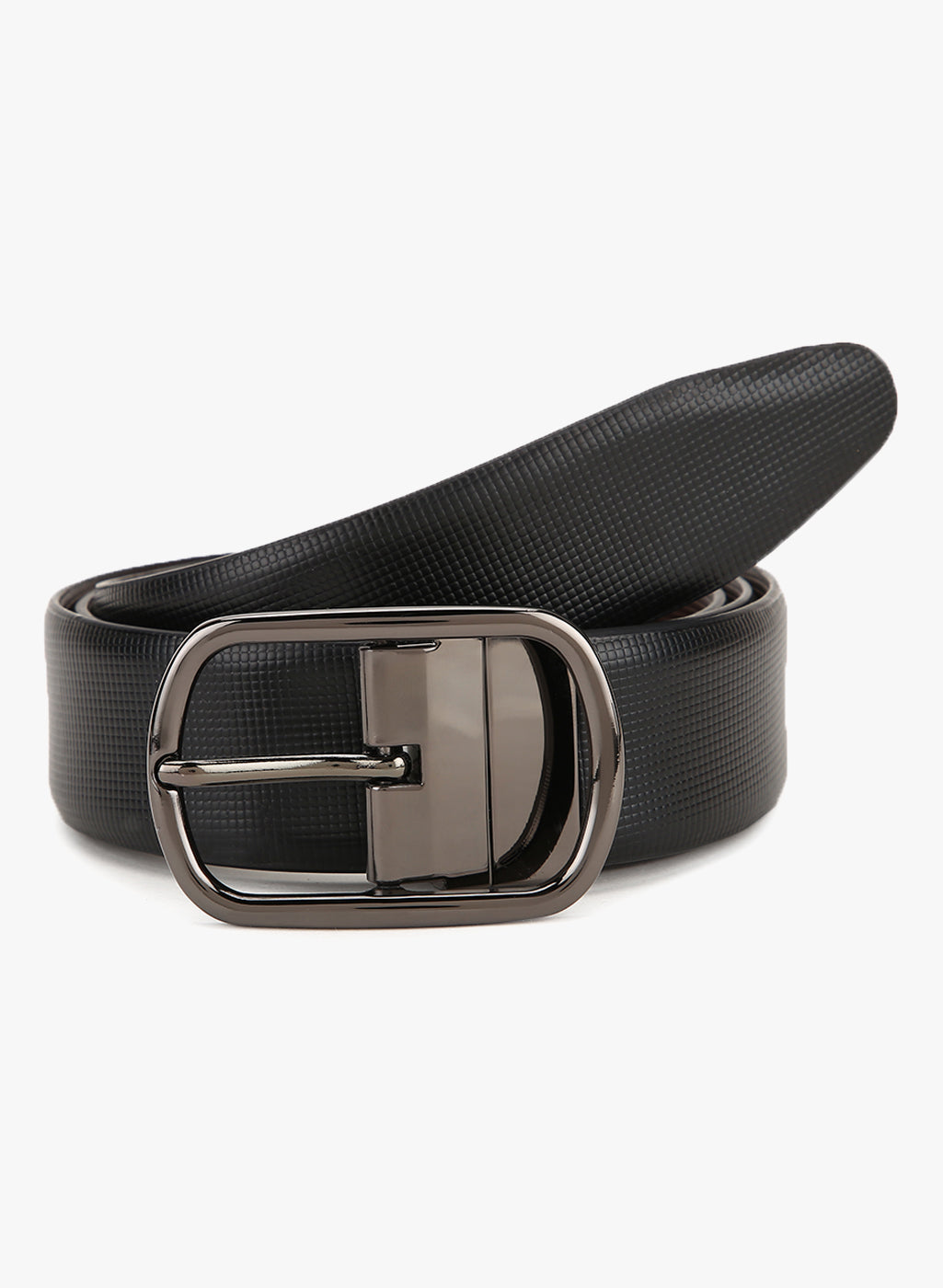 Men Black Brown Reversible Genuine Leather Belt