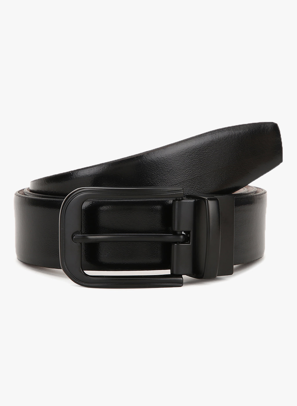 Teakwood Men Genuine Leather Black & Brown Reversible Belt
