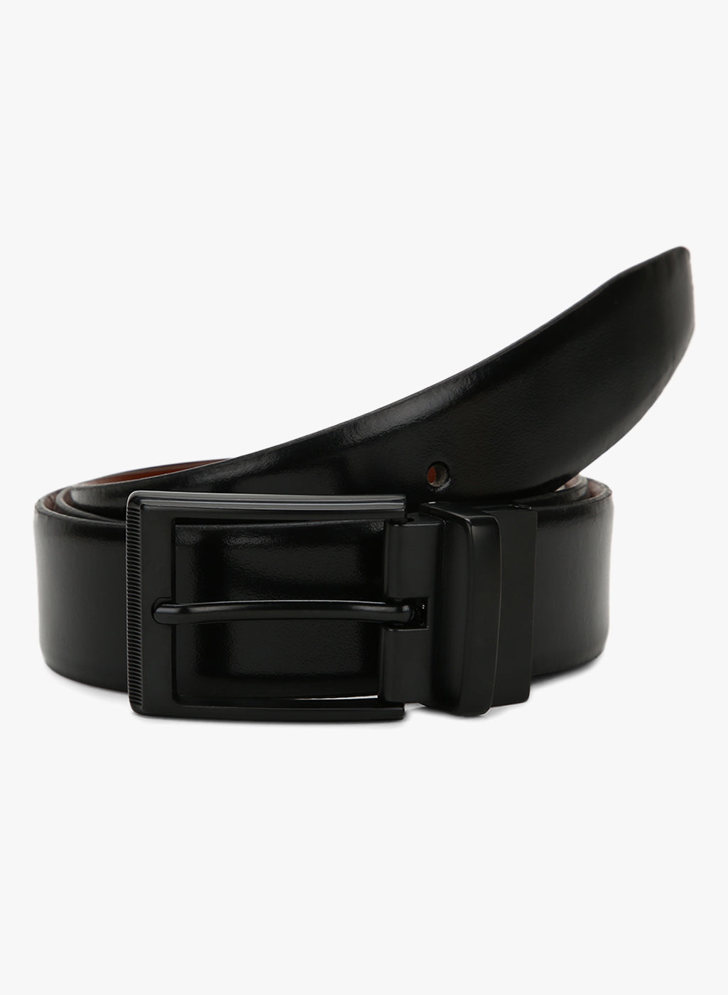 Teakwood Genuine Leather Men Black & Brown Solid Reversible Leather Belt