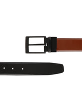 Load image into Gallery viewer, Teakwood Genuine Leather Men Black &amp; Brown Solid Reversible Leather Belt
