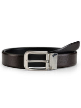 Load image into Gallery viewer, Teakwood Leathers Men Black Reversible Genuine Leather Belt

