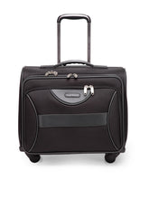 Load image into Gallery viewer, Teakwood Polyster Black Soft Sided Overnighter Trolley Bag
