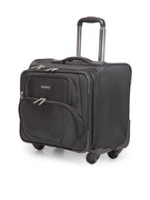 Load image into Gallery viewer, Teakwood Polyster Black Soft Sided Overnighter Trolley Bag
