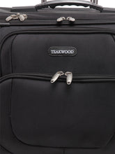 Load image into Gallery viewer, Teakwood Polyster Black Soft Sided Overnighter Trolley Bag
