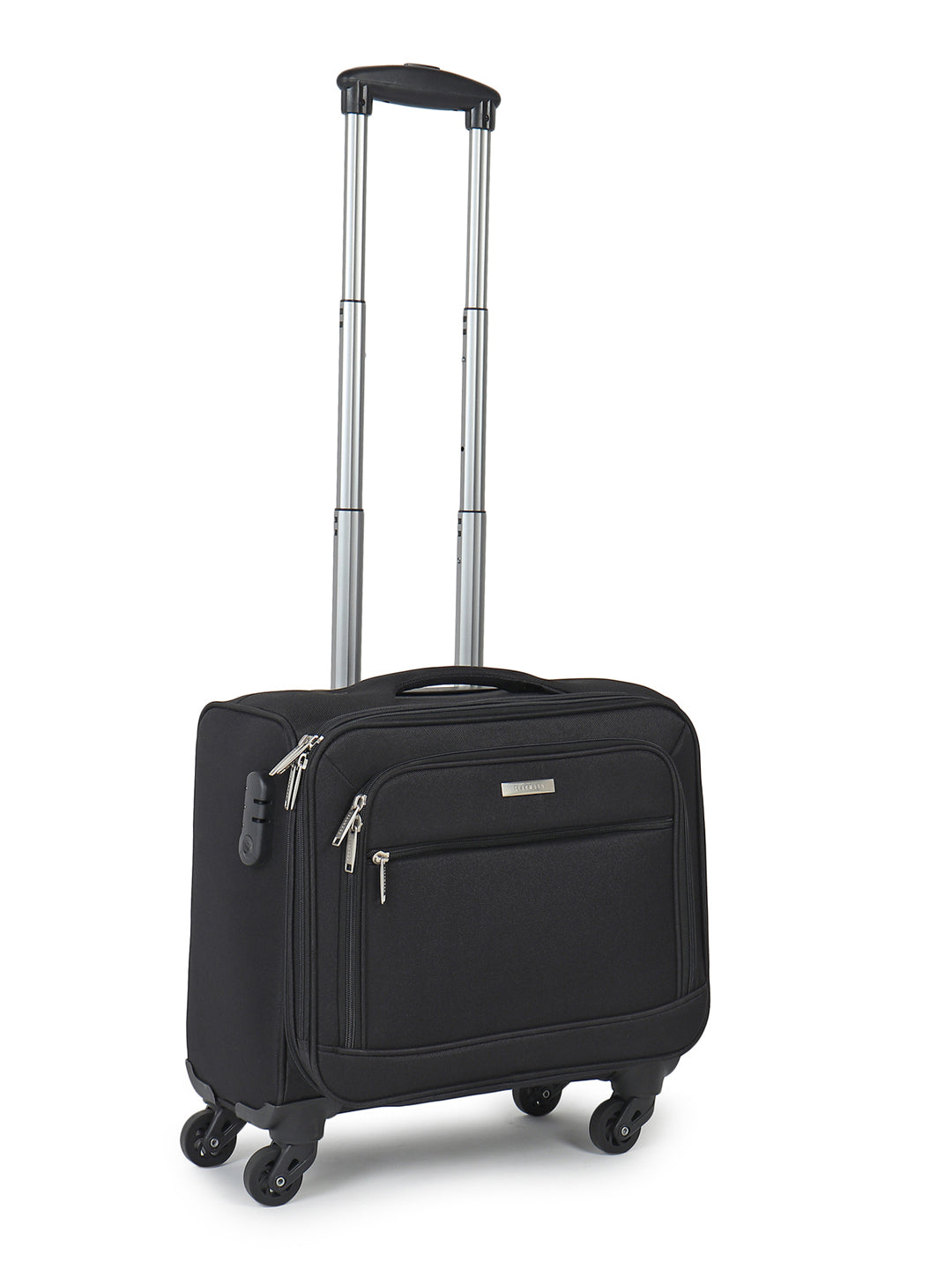 Black Polyester Herman Hansen Overnighter Luggage Trolley Bag, Size: 16  Inch (41 C.m.)