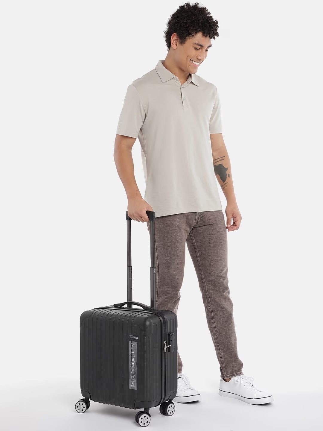 Teakwood Leather Hard-Sided Laptop Overnighter Trolley Bag