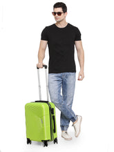 Load image into Gallery viewer, Teakwood Leathers Green Textured Hard-Sided Large Trolley Bag
