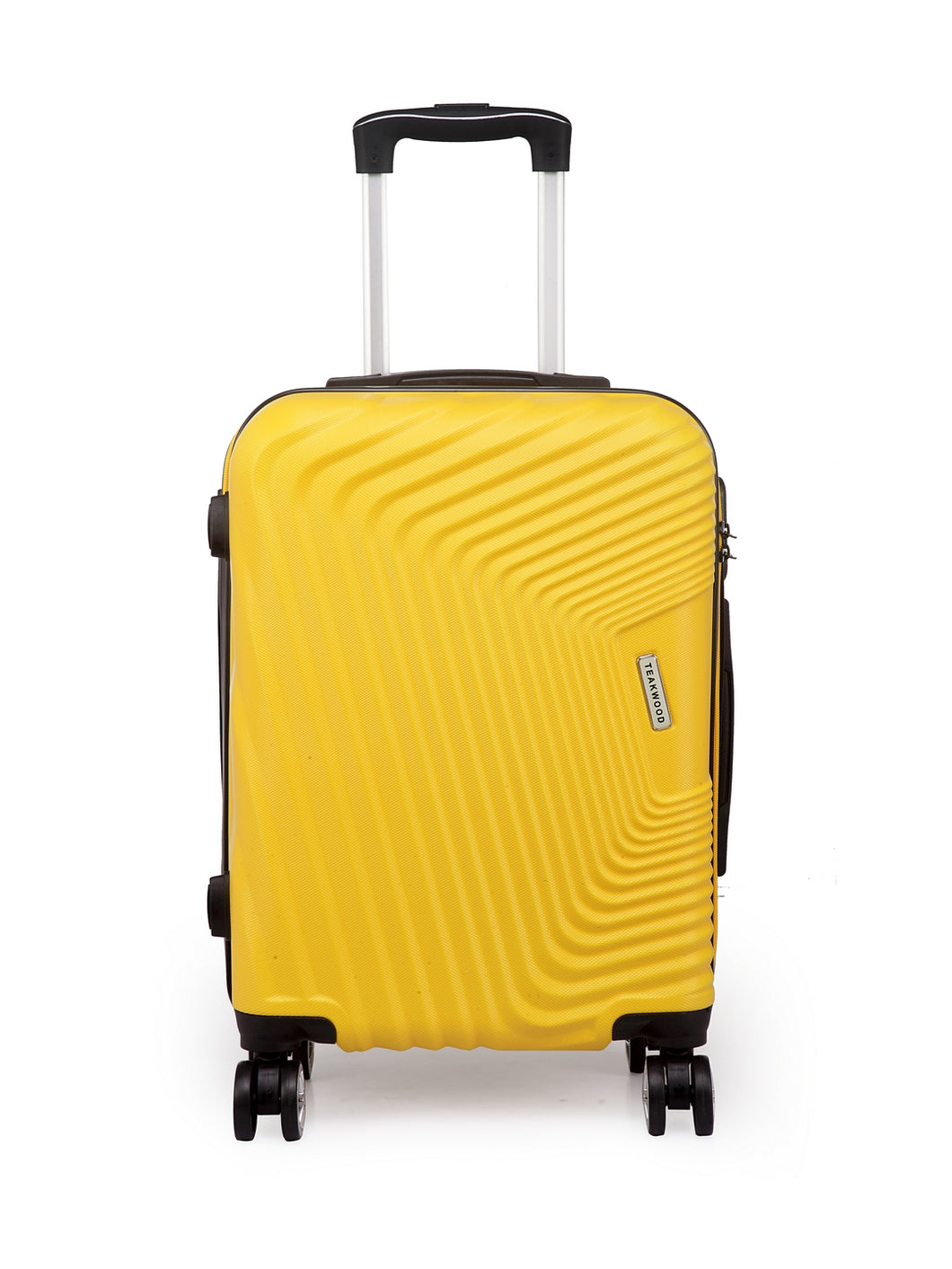 Teakwood Leathers Yellow Textured Hard-Sided Small Trolley Suitcase