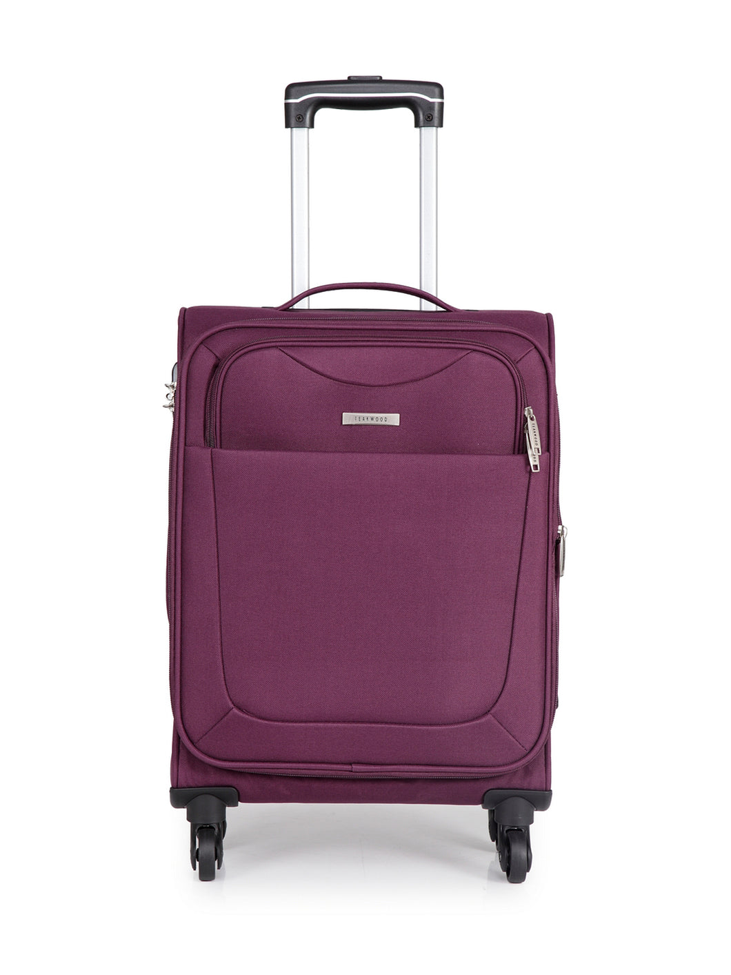 Teakwood Synthetic Small Trolley Bag - Purple