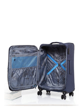 Load image into Gallery viewer, Teakwood Nylon Soft Sided Medium Trolley Bag - Blue
