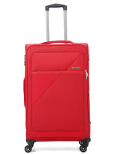 Load image into Gallery viewer, Teakwood Leather Red Solid Soft Sided Large Trolley Bag
