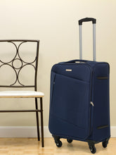 Load image into Gallery viewer, Unisex Blue Solid Soft Sided Cabin Size Trolley Bag
