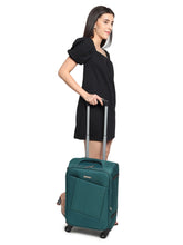 Load image into Gallery viewer, Unisex Teal Solid Soft Sided Cabin Size Trolley Bag
