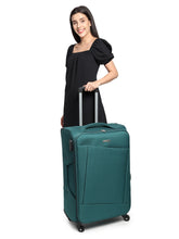 Load image into Gallery viewer, Unisex Teal Solid Soft Sided Large Size Check-In Trolley Bag
