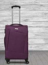 Load image into Gallery viewer, Unisex Purple Solid Soft Sided Cabin Size Trolley Bag
