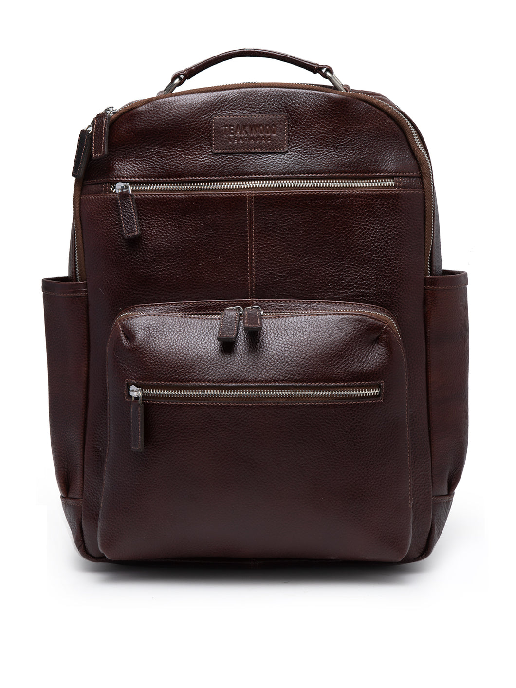 Teakwood Unisex Genuine Leather Dark Brown textured Backpack||Unisex Laptop Bag/Backpack