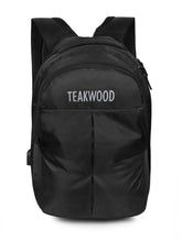 Load image into Gallery viewer, Teakwood Unisex Black Solid Backpack
