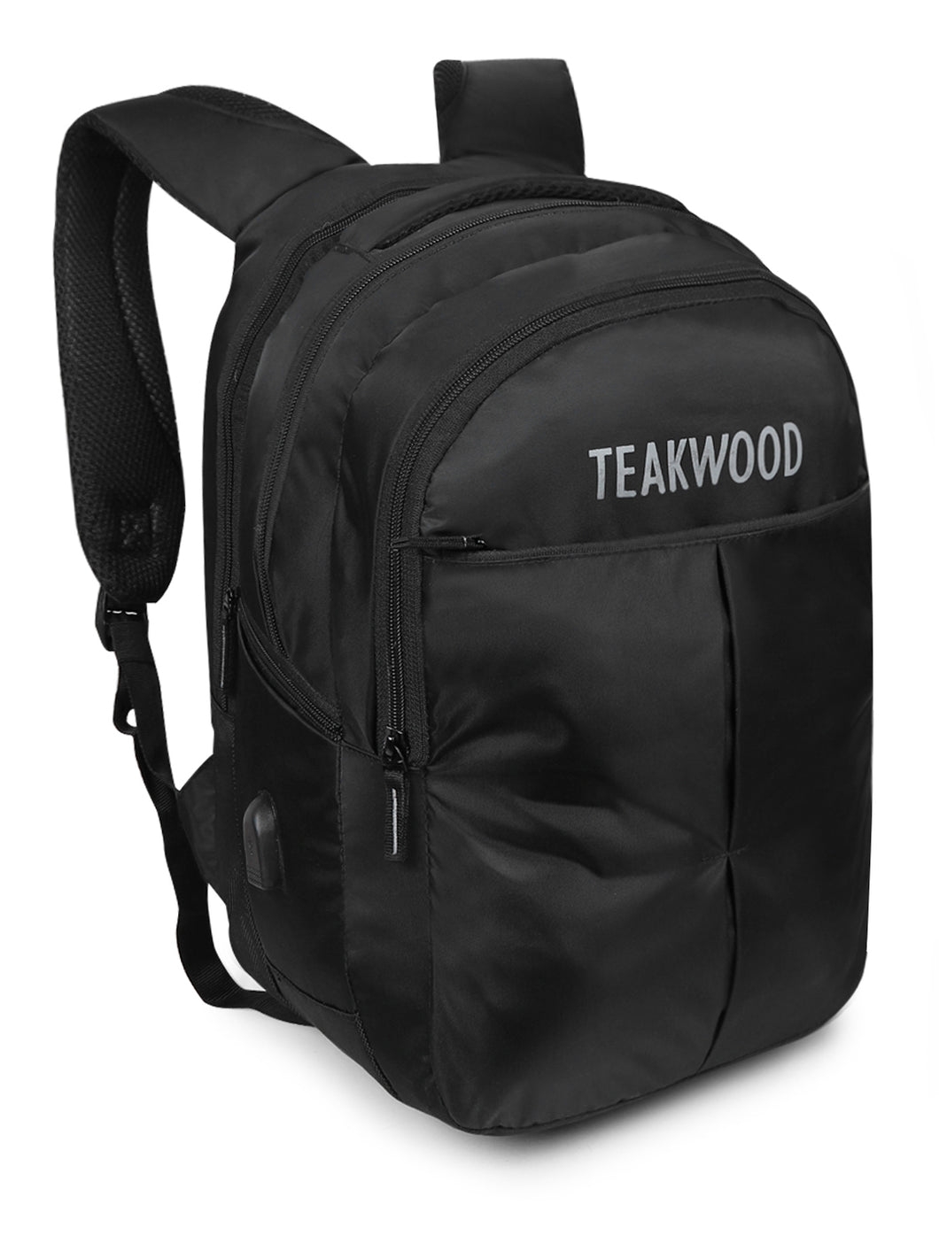 Teakwood Unisex Black Solid Backpack