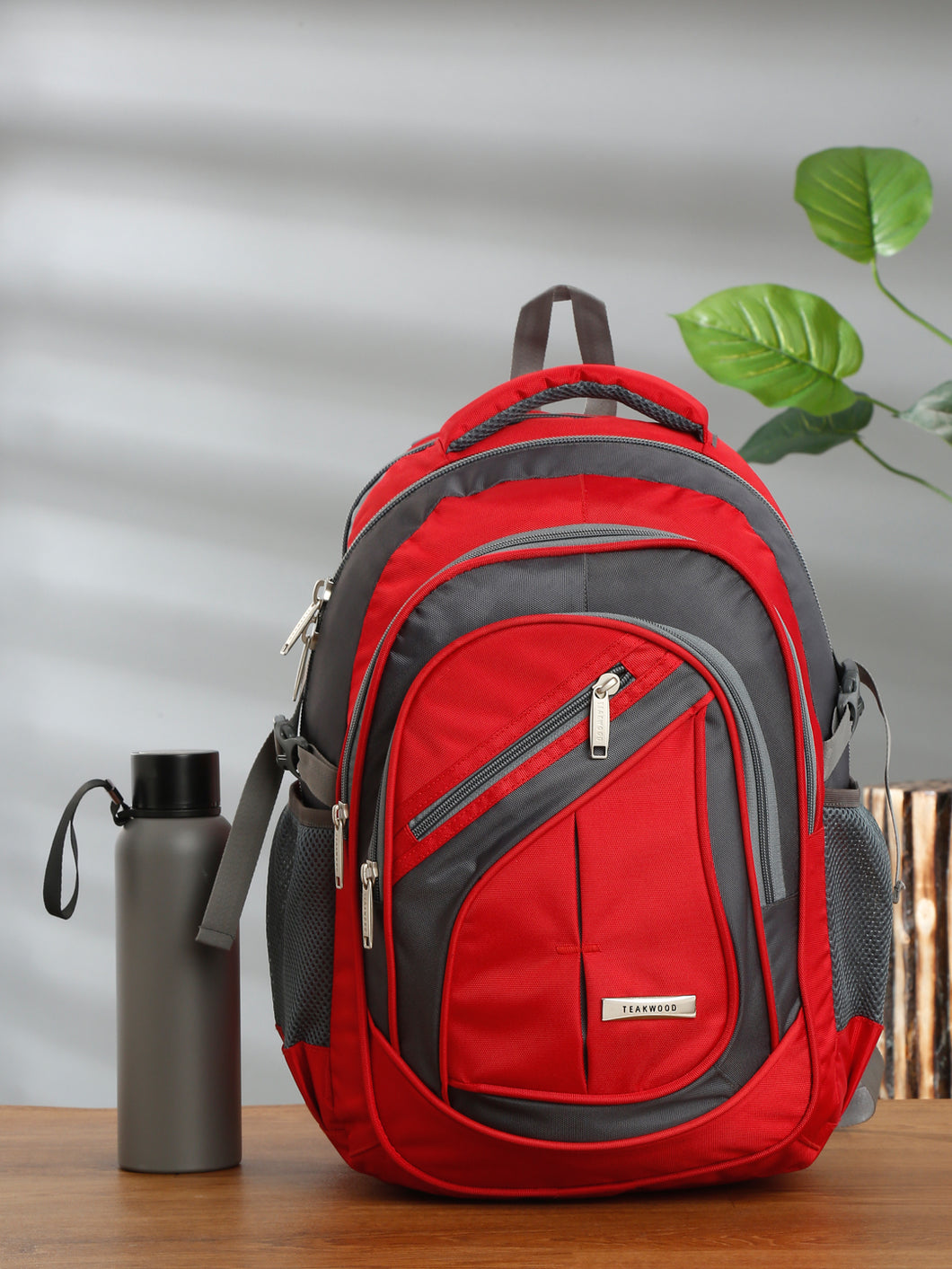 Teakwood Leather Unisex Solid Red 34L Medium Backpack