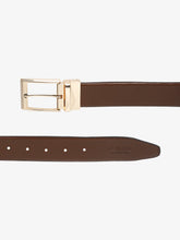 Load image into Gallery viewer, Men Brown &amp; Black Textured Genuine Leather Reversible Belt
